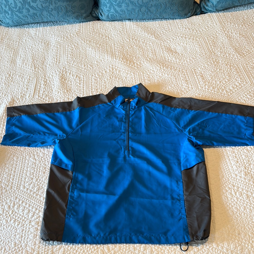 Blue And Gray Half-Zip Jacket